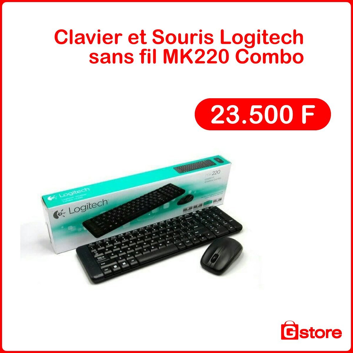 Clavier et Souris Logitech sans fil MK220 Combo