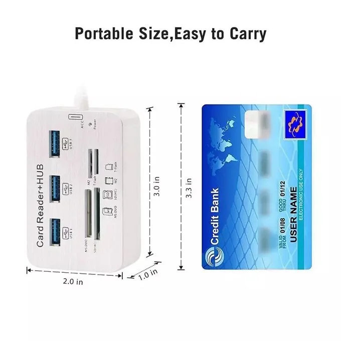 USB HUB 3.0 Multi USB 3.0 HUB séparateur 3 Ports lecteur de carte Multi USB – Image 3