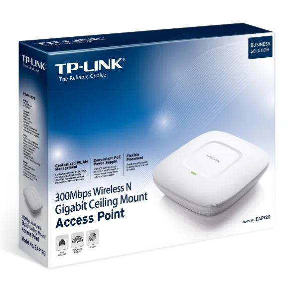 Point d'accès WiFi N 300 Mbps PoE Gigabit - Plafonnier EAP 120