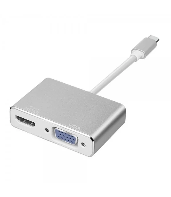 Adaptateur 2 en 1 type c to vga et hdmi
