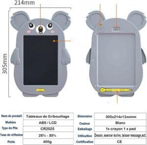 Tableau d'écriture effaçable 8,5 Pouces 3