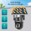 Caméra de surveillance solaire extérieure 4G double objectif V380 Pro