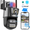 Caméra de surveillance WiFi PTZ double écran