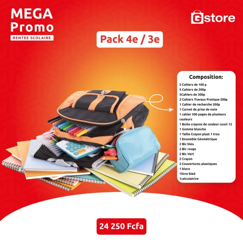 Simplifiez la rentrée avec notre Pack complet de fournitures scolaires pour les classes de 4ème et 3èm