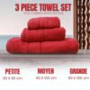 3 Pieces serviettes en coton
