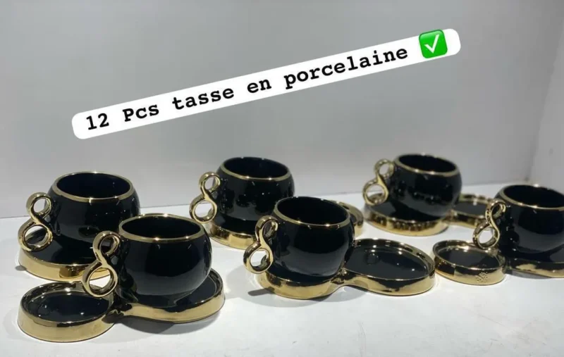 Tasses de 12 pièces en porcelaine – Image 4