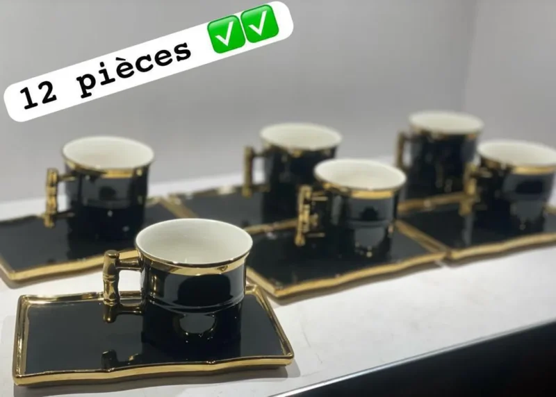 Tasses de 12 pièces en porcelaine