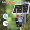 Camera solaire wifi 8MP avec carte Sim 4G, surveillance sans fil 4K, protection de sécurité, objectif pour touriste écran de batterie, camera IP CCTV
